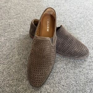 Trask Women's 7.5 Perforated Suede Slip-On Loafers Brown